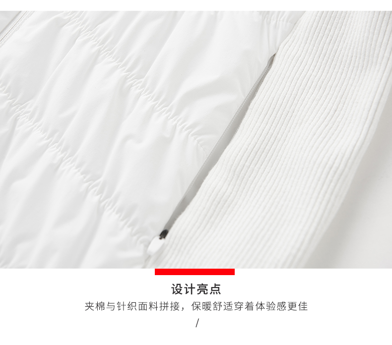 HONMA秋冬新款女子棉衣撞色领口活动自如隐形拉链设计