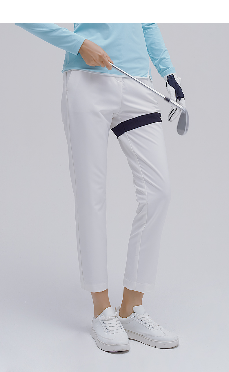 HONMA2021新款高尔夫女子长裤撞色拼接百搭直筒版型