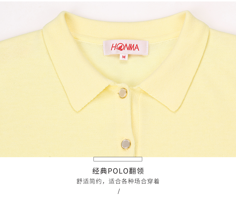 HONMA女子高尔夫服装女秋季新款女短袖T恤golf球运动休闲短袖polo