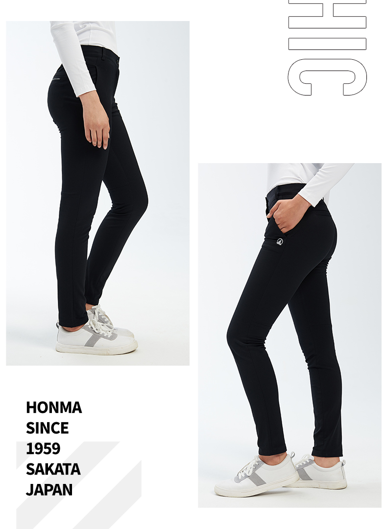 HONMA秋季新款高尔夫女子长裤简约时尚修身有型内里加绒