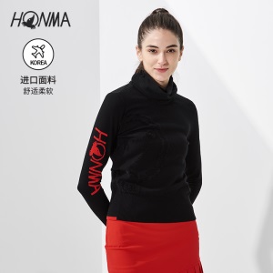 HONMA新款高尔夫女子长袖运动毛衫可脱卸围脖弹力亲肤不变形