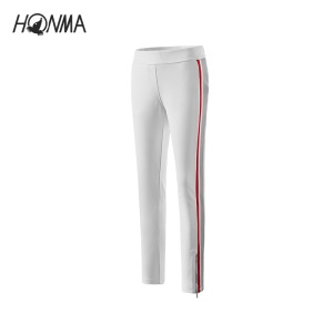 HONMA新款高尔夫女装长裤运动小脚裤侧边撞色条纹收脚处拉链