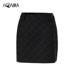 HONMA新款高尔夫女装短裙复古格纹侧边隐形拉链内置打底裤