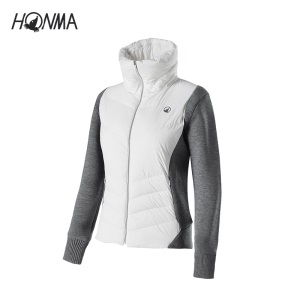 HONMA新款高尔夫女子高领拼接防风保暖短款羽绒鹅绒服外套