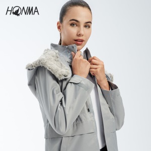 HONMA新款高尔夫女子夹克绒感毛领透气舒适修身三合一防泼水