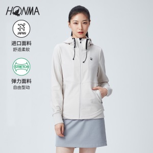 HONMA新款高尔夫女子夹克日本进口面料运动连帽防风时尚舒适