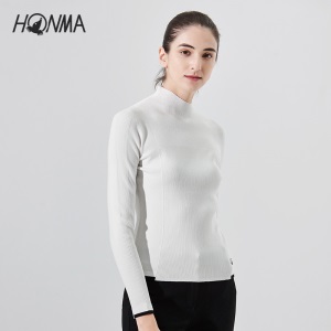 HONMA秋冬新款女子毛衫螺旋立领一体织工艺设计型款式