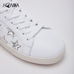 【主播推荐】HONMA新款女子休闲鞋星星装饰真皮帮面舒适防滑透气