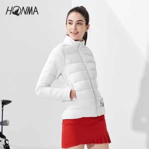 HONMA新款高尔夫女装长袖短款羽绒服鹅绒保暖立领防泼水外套