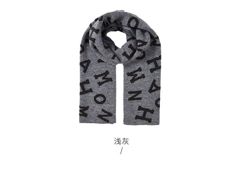 HONMA新款高尔夫针织围巾字母提花舒适透气保暖