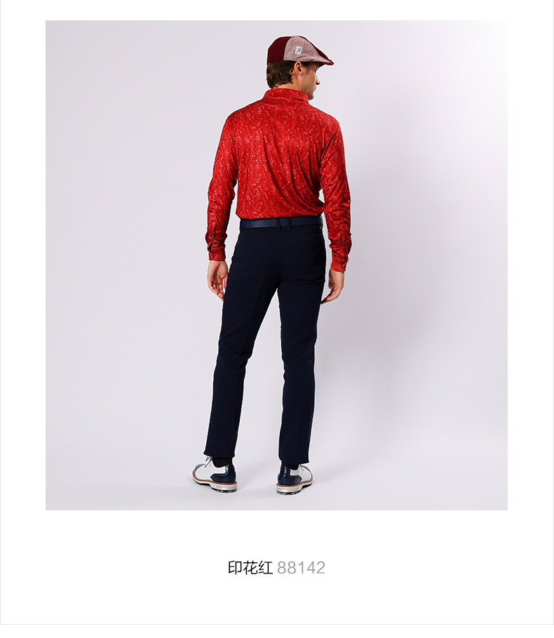 FootJoy高尔夫服装21新款男士春秋防风保暖时尚golf长袖POLO衫