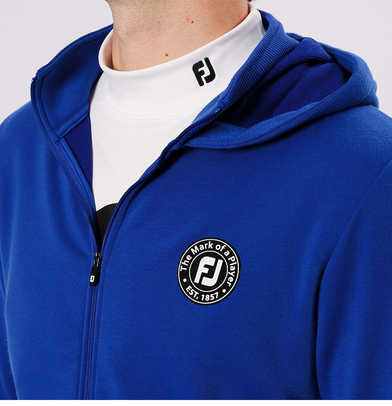 FootJoy高尔夫服装新款FJ春秋男士运动时尚防风golf全拉链连帽衫