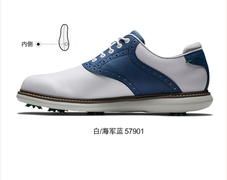 FootJoy高尔夫球鞋男士Traditions经典真皮有钉FJ轻量golf运动鞋