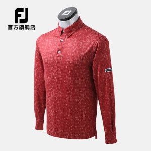 FootJoy高尔夫服装21新款男士春秋防风保暖时尚golf长袖POLO衫