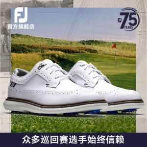 FootJoy高尔夫球鞋男士Traditions经典真皮有钉FJ轻量golf运动鞋