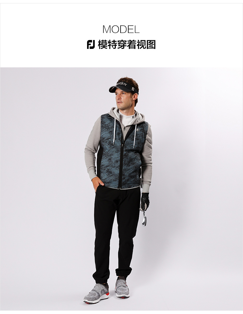 FootJoy高尔夫服装新款21春秋男士防风保暖时尚golf运动马甲