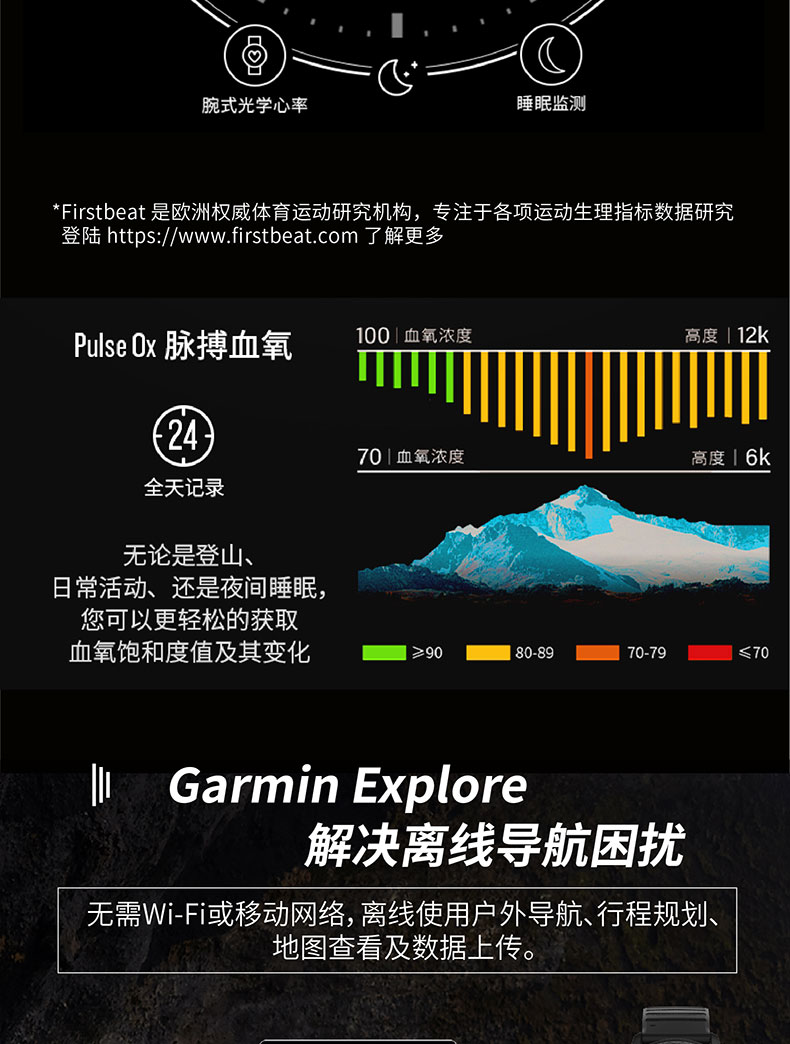 Garmin佳明Tactix Delta泰铁时太阳能旗舰版户外登山手表北斗男士