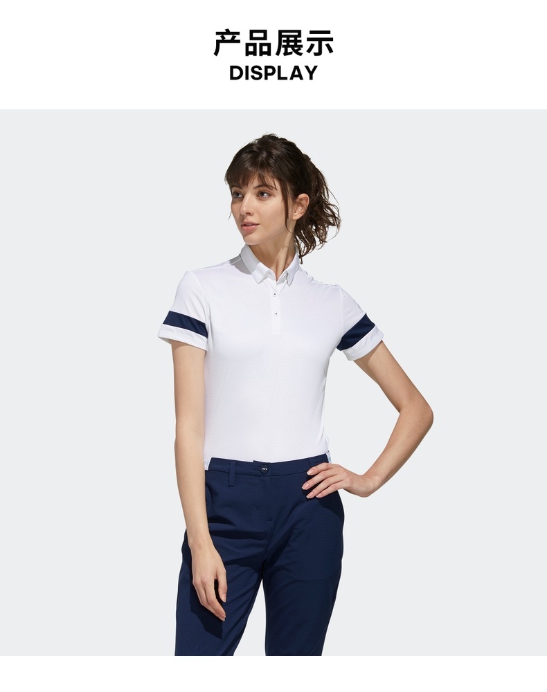 Adidas阿迪达斯高尔夫服装女士短袖T恤golf运动舒适POLO衫FJ2436