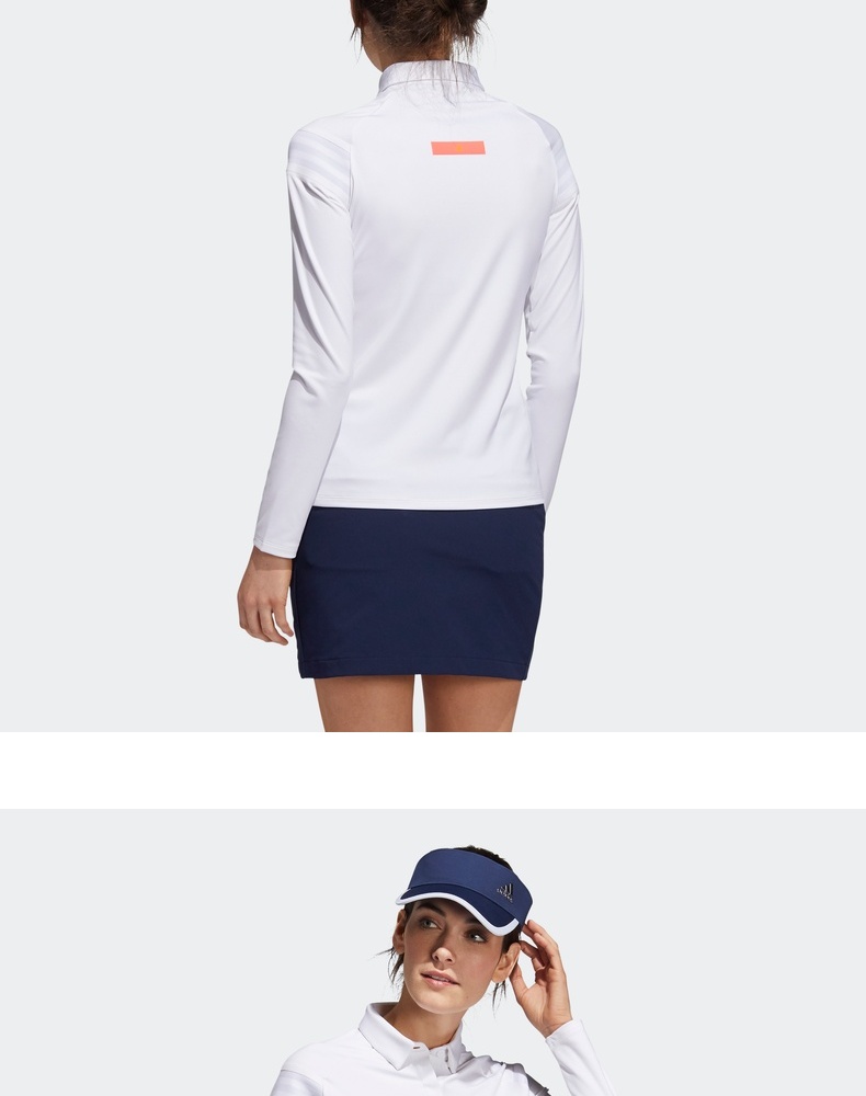 新款Adidas阿迪达斯高尔夫服装女士秋季golf运动长袖POLO衫FS6311