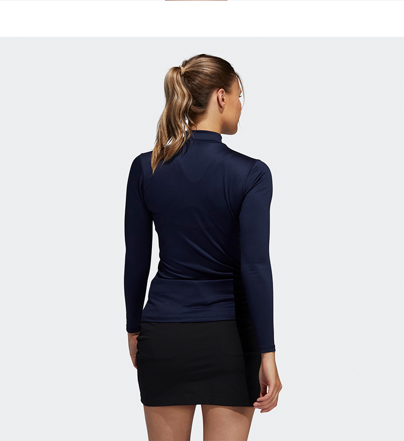 【新款】Adidas阿迪达斯高尔夫服装女士保暖紧身上衣golf高领长袖