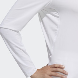 【新款】Adidas阿迪达斯高尔夫服装女士长袖T恤运动修身显瘦白色
