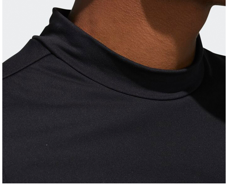 Adidas阿迪达斯高尔夫紧身衣长袖T恤男士golf服装健身服弹力黑色