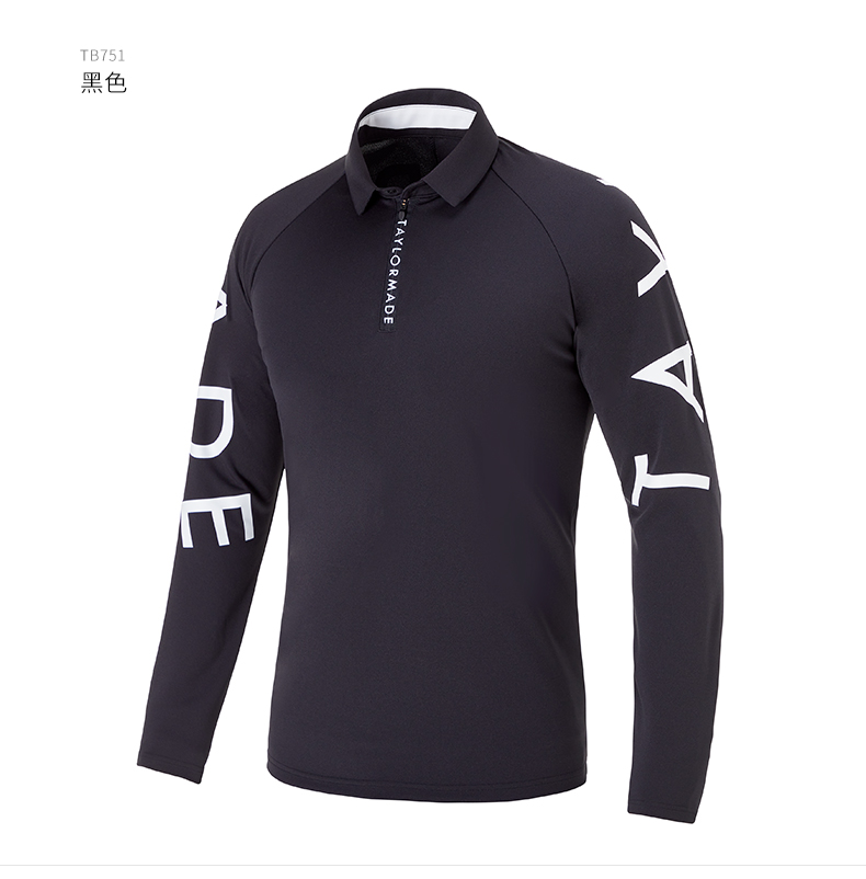 TaylorMade泰勒梅高尔夫服装男士新款保暖时尚运动golf长袖POLO衫
