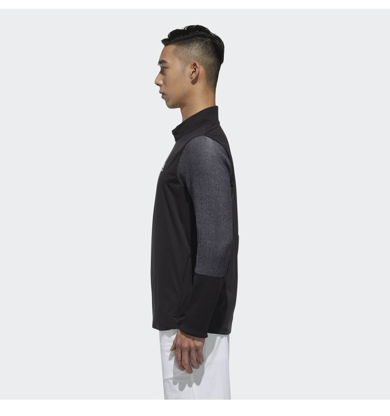Adidas阿迪达斯高尔夫服装 男士高尔夫夹克外套防风夹克新款黑色