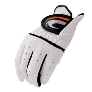 Maruman高尔夫手套 男士单支合成革 手套 S码=21-22 白黑色