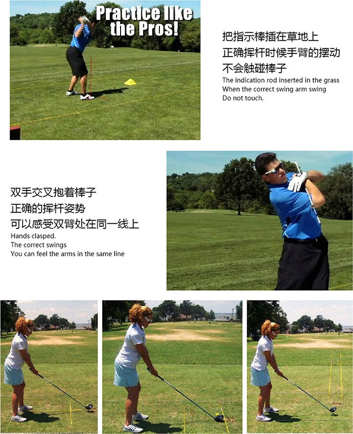好莱迪Linn-Holiday高尔夫训练用品三节标杆标尺golf训练器材