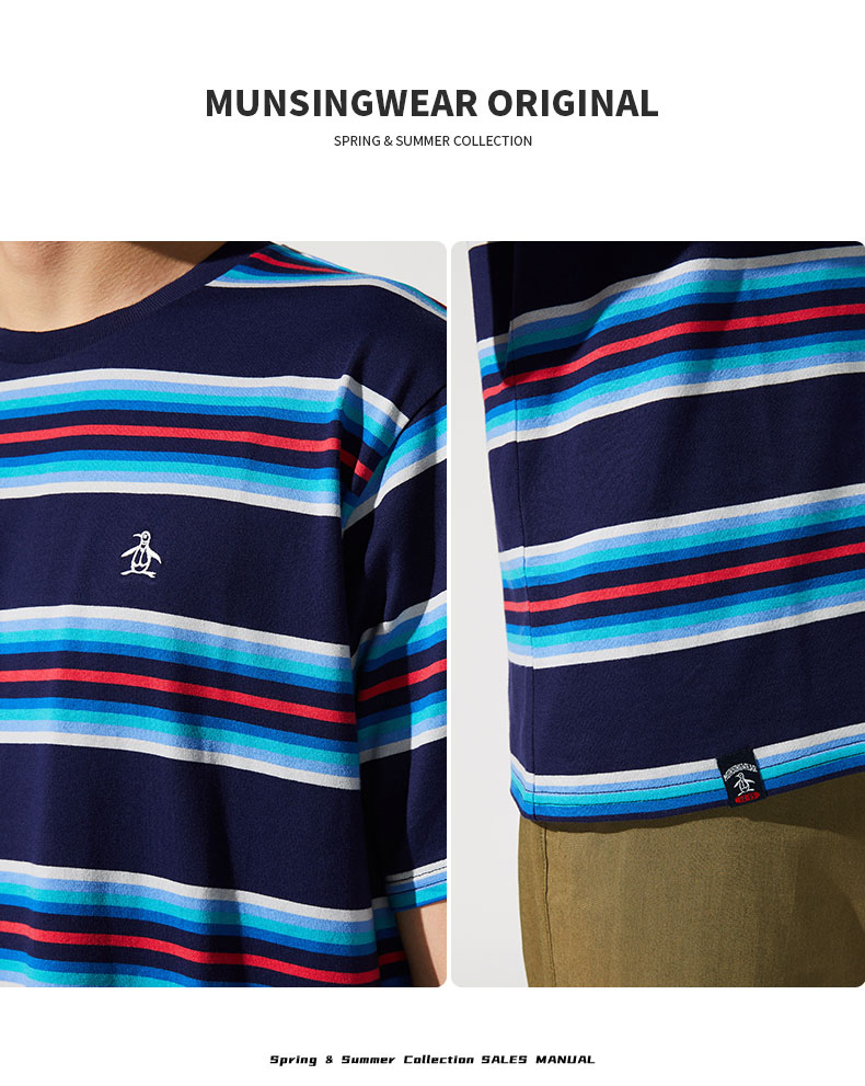Munsingwear/万星威高尔夫服装男士短袖21夏新圆领运动弹力T恤