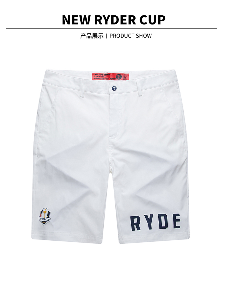 RyderCup莱德杯高尔夫服装男短裤夏季运动短裤男时尚水洗休闲短裤