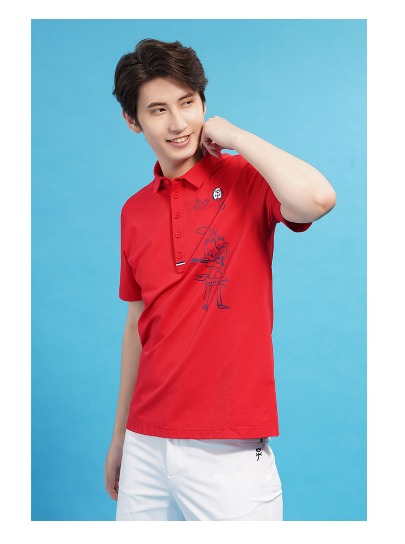 Castelbajac（法国C牌）高尔夫男装 夏季艺术印花短袖T恤Polo衫