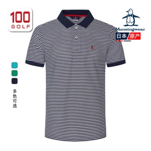 Munsingwear/万星威男装短袖T恤21夏条纹速干高尔夫polo衫日本制