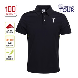 EuropeanTour欧巡赛高尔夫男装短袖T恤21新高弹运动翻领Polo衫